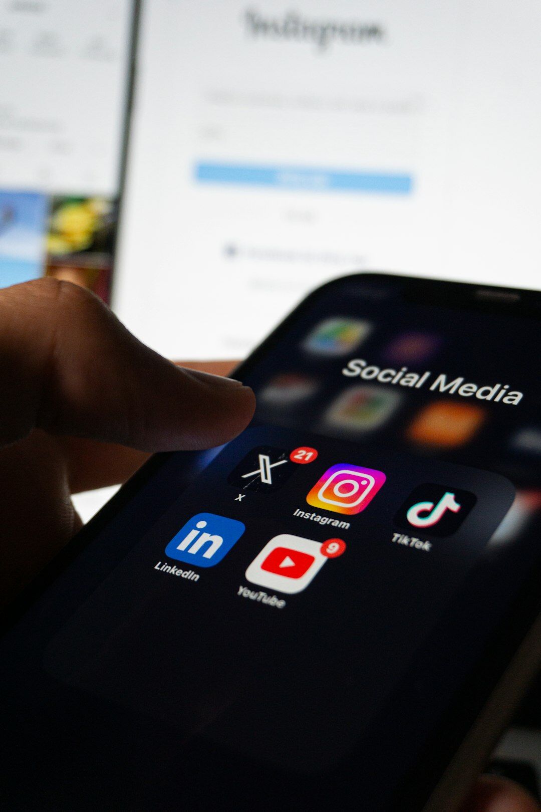 person scrolling social media