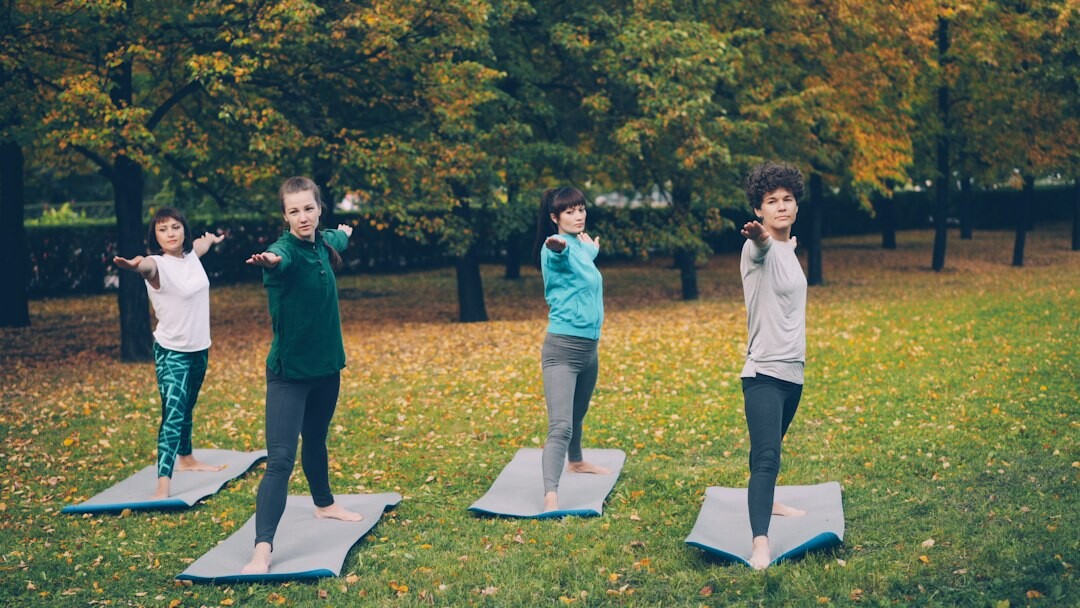 group fitness class outdoors