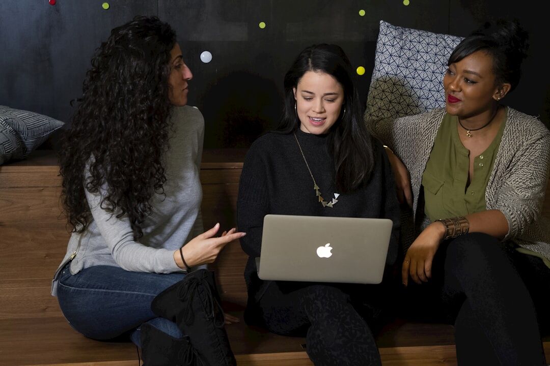 diverse people discussing online